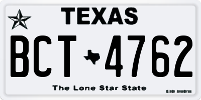 TX license plate BCT4762