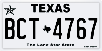TX license plate BCT4767