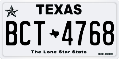 TX license plate BCT4768