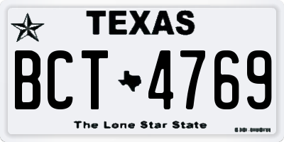 TX license plate BCT4769