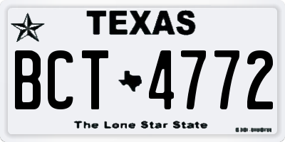 TX license plate BCT4772