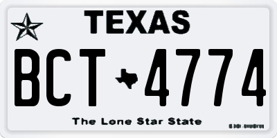TX license plate BCT4774