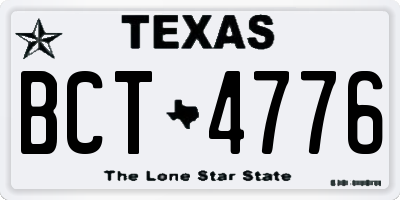 TX license plate BCT4776