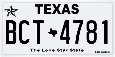 TX license plate BCT4781