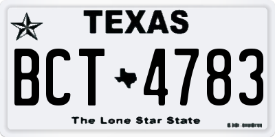 TX license plate BCT4783