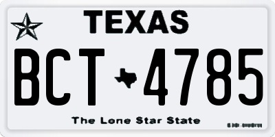 TX license plate BCT4785
