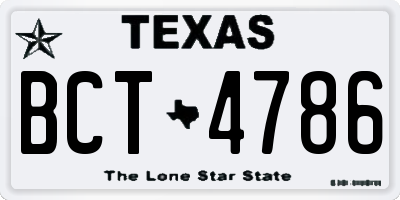 TX license plate BCT4786