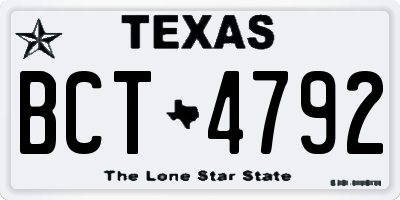 TX license plate BCT4792