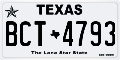 TX license plate BCT4793