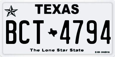 TX license plate BCT4794