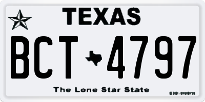 TX license plate BCT4797