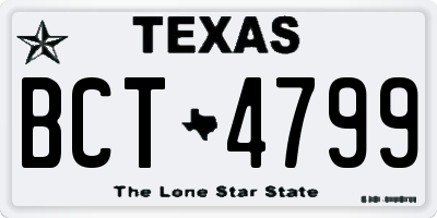 TX license plate BCT4799