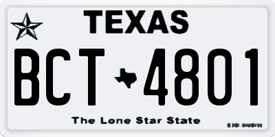 TX license plate BCT4801
