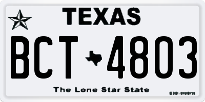 TX license plate BCT4803
