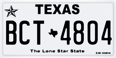 TX license plate BCT4804