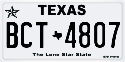 TX license plate BCT4807
