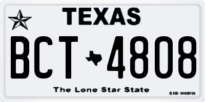 TX license plate BCT4808