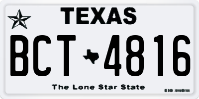 TX license plate BCT4816