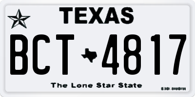TX license plate BCT4817