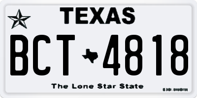 TX license plate BCT4818