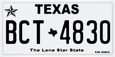 TX license plate BCT4830