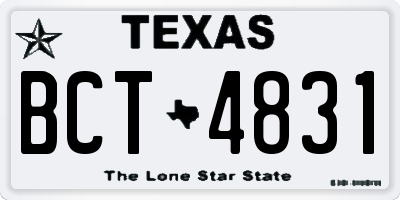 TX license plate BCT4831