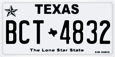 TX license plate BCT4832
