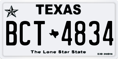 TX license plate BCT4834