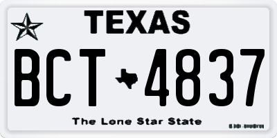 TX license plate BCT4837