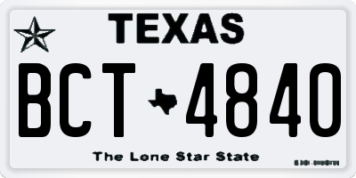 TX license plate BCT4840