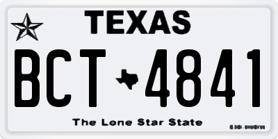 TX license plate BCT4841