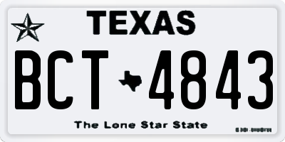 TX license plate BCT4843