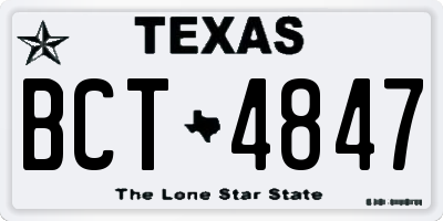 TX license plate BCT4847