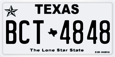 TX license plate BCT4848