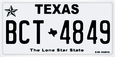 TX license plate BCT4849