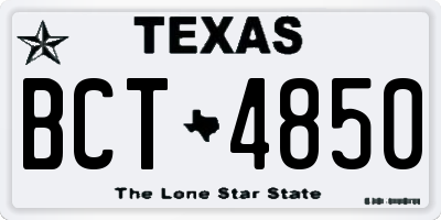 TX license plate BCT4850