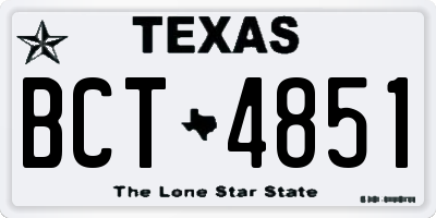 TX license plate BCT4851