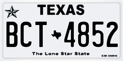 TX license plate BCT4852