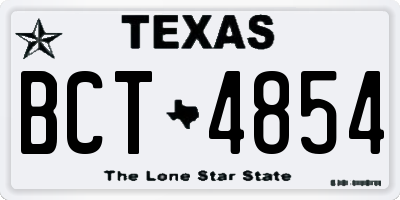 TX license plate BCT4854