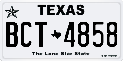 TX license plate BCT4858