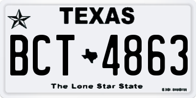 TX license plate BCT4863