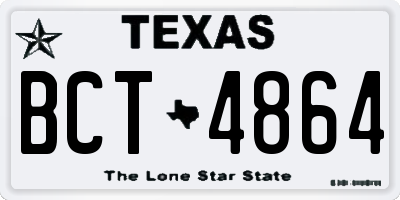 TX license plate BCT4864