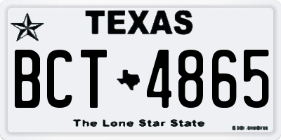 TX license plate BCT4865