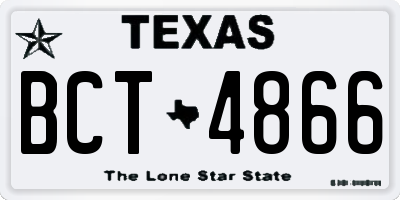 TX license plate BCT4866