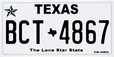 TX license plate BCT4867