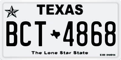 TX license plate BCT4868