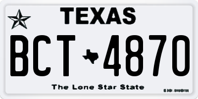 TX license plate BCT4870