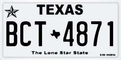 TX license plate BCT4871