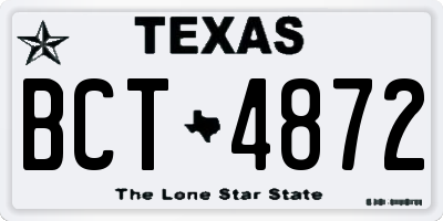 TX license plate BCT4872