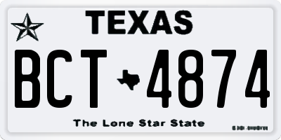 TX license plate BCT4874